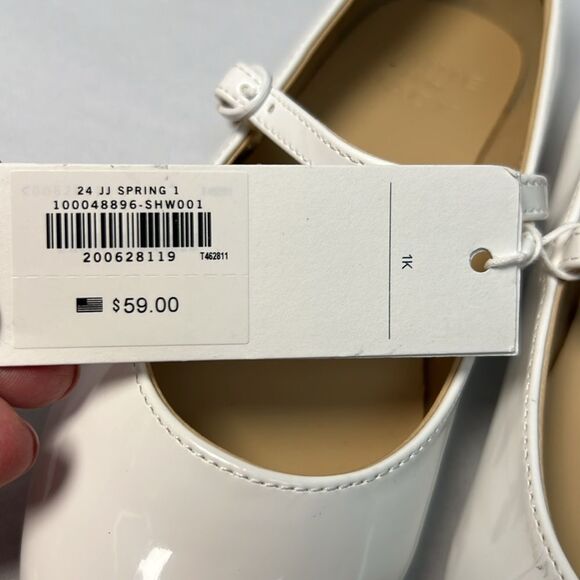 Janie and Jack 100048896 Girl White Classic Ballet Flat size 1K NWT - Picture 8 of 11